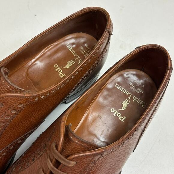 EXCELLENT Crockett & Jones x Polo Ralph Lauren Scotch Grain Cap Toe Bal 10 - Picture 8 of 13